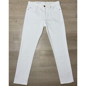 AG  Adriano Goldschmied Prima Ankle Cigarette Leg White Jeans Women Size 28x27